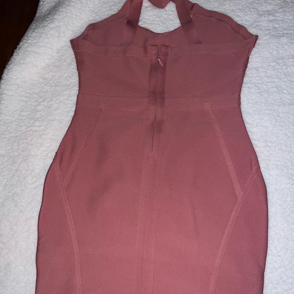 Elegant Pink Halter Dress